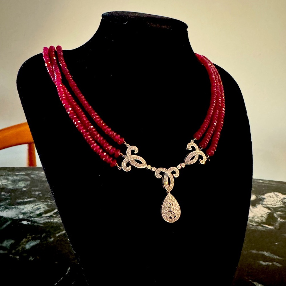 Garnet and diamond necklace